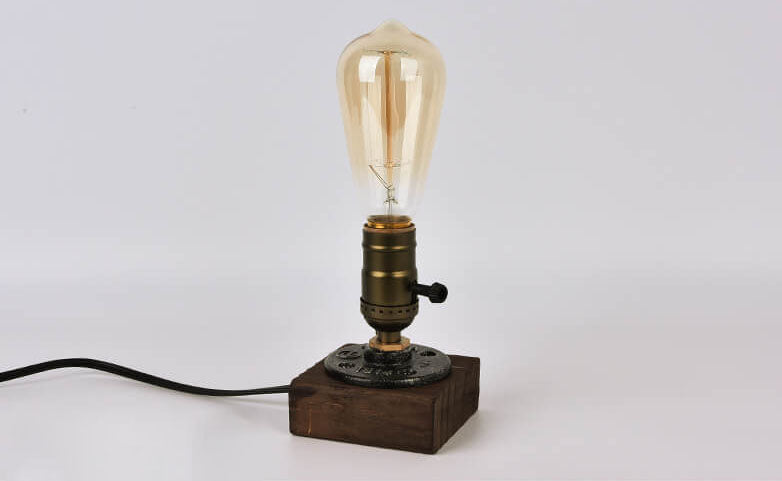 Vintage Industrie Eisen Glühbirne 1-Licht Tischlampe