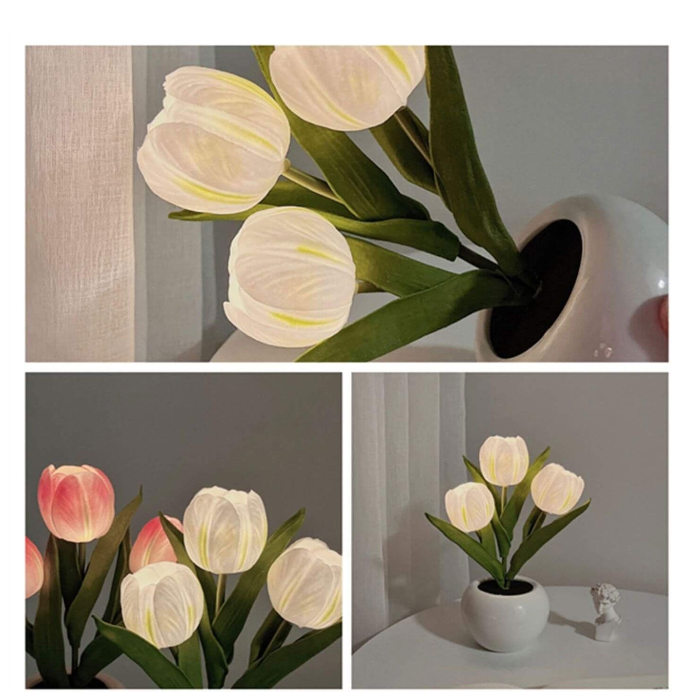 Tulpen Nachtlicht Simulierte Blumenstrauß Dekorative Ambient LED Tischlampe