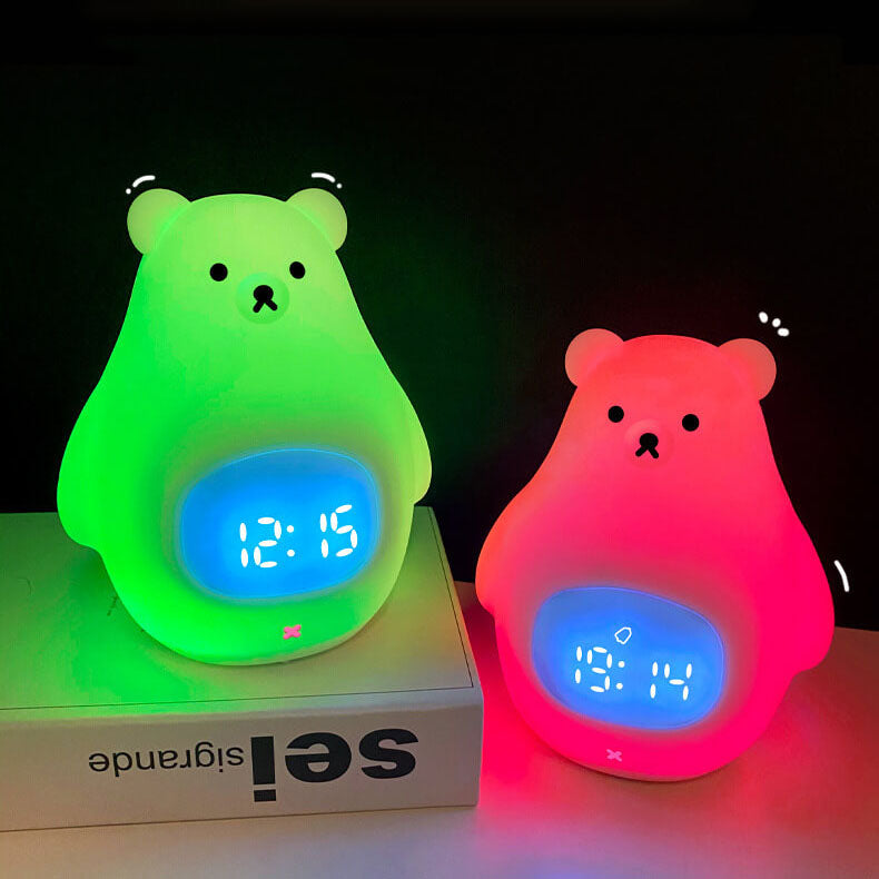 Polar Bear Silikon-Wecker LED Nachtlicht