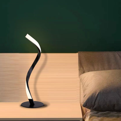 Moderne Minimalistische Aluminium Spiralstreifen LED Tischlampe Für Home Office