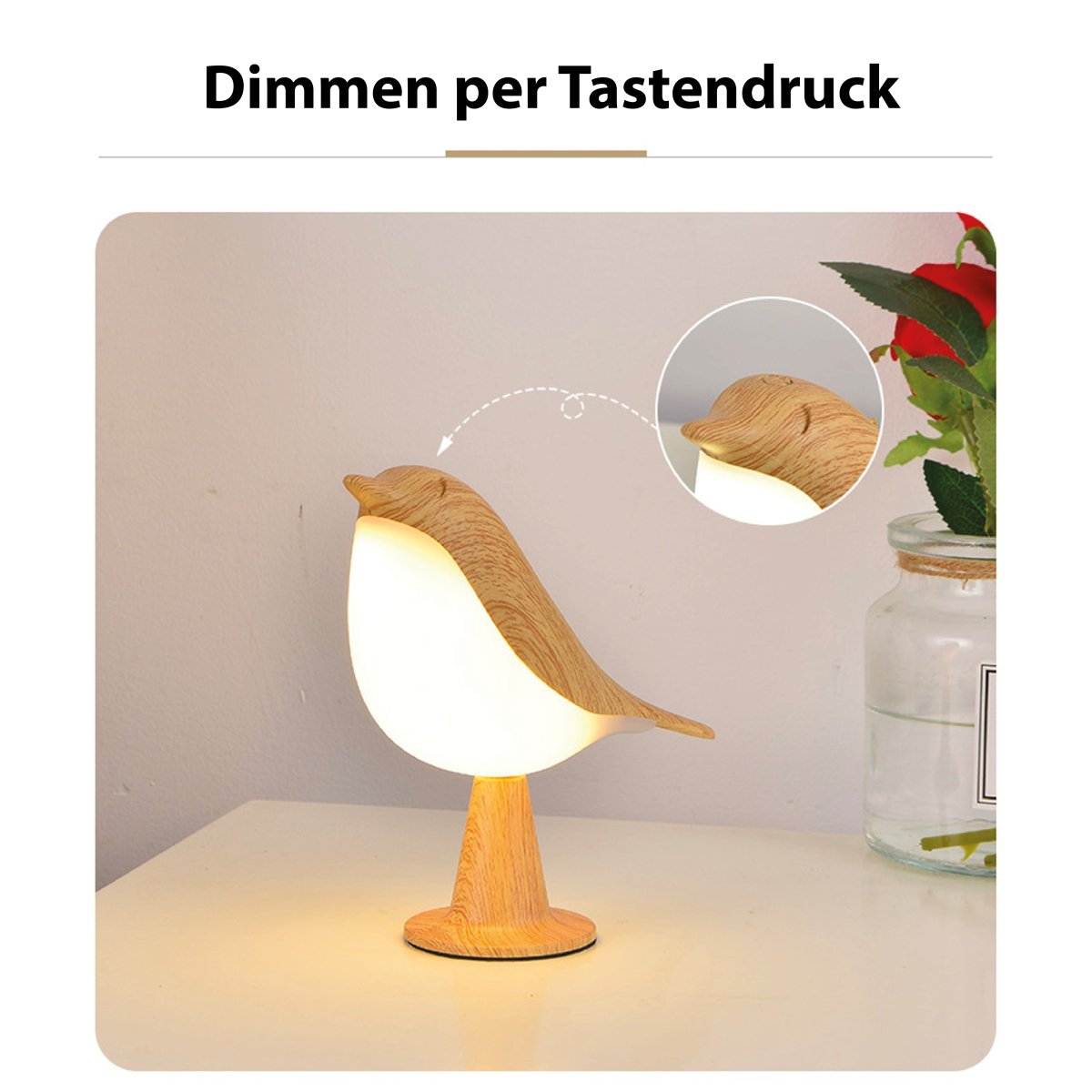 Design Vogellampe – Moderne Tischlampe für Schlafzimmer und Wohnzimmer