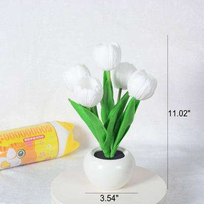 Moderne kreative Simulation Tulpen-Pfingstrose LED Nachtlicht Tischlampe