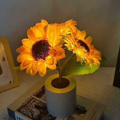 Sonnenblumenlampe LED Dimmbar 28cm für Wohnräume