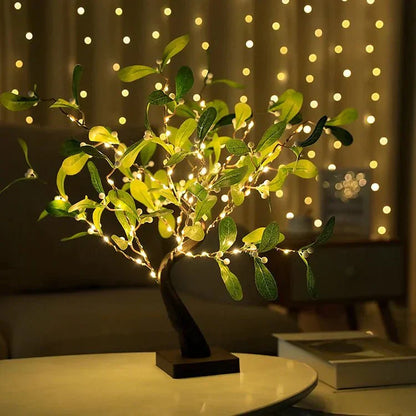 Ginkgo Baum LED Beleuchtung Warmweiß 55cm Batterie Betrieb