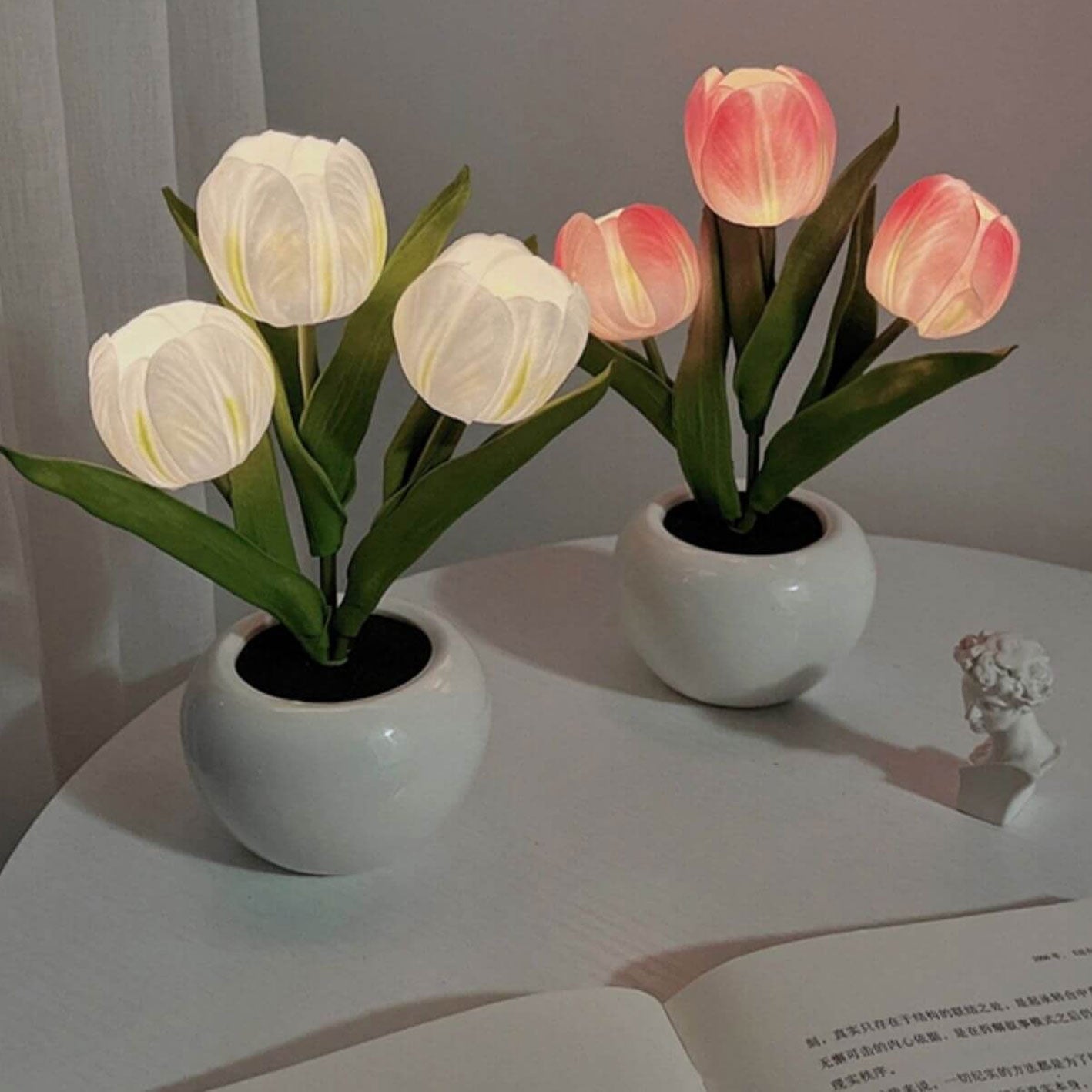 Tulpen Nachtlicht Simulierte Blumenstrauß Dekorative Ambient LED Tischlampe