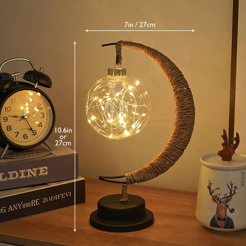 Verzauberte Mondlampe LED 27 cm - Warmlicht Dekolampe