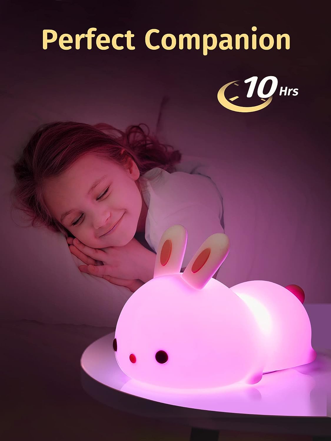 RabbitDream Nachtlampe Magisches Kaninchen mit Farbenwechselndem LED-Licht