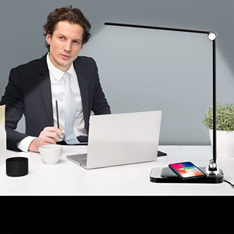 LED Schreibtischlampe mit USB-Ladeanschluss, Studien-LED Große Schreibtischlampe Leselampen für das Büro