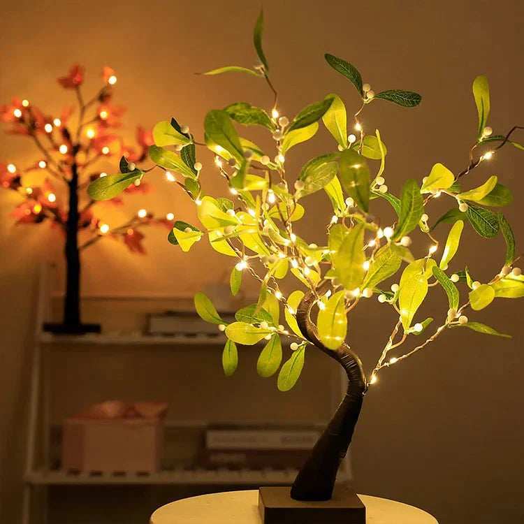 Ginkgo Baum LED Beleuchtung Warmweiß 55cm Batterie Betrieb