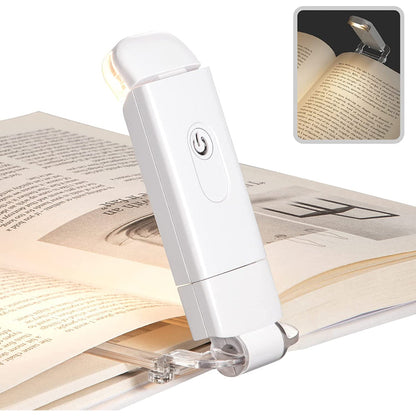 Wiederaufladbare Buchlampe zum Lesen im Bett, warmweiß, helligkeitsverstellbar für Augenschutz, LED Clip-On Buchlichter für Kinder, tragbare Lesezeichenlampe