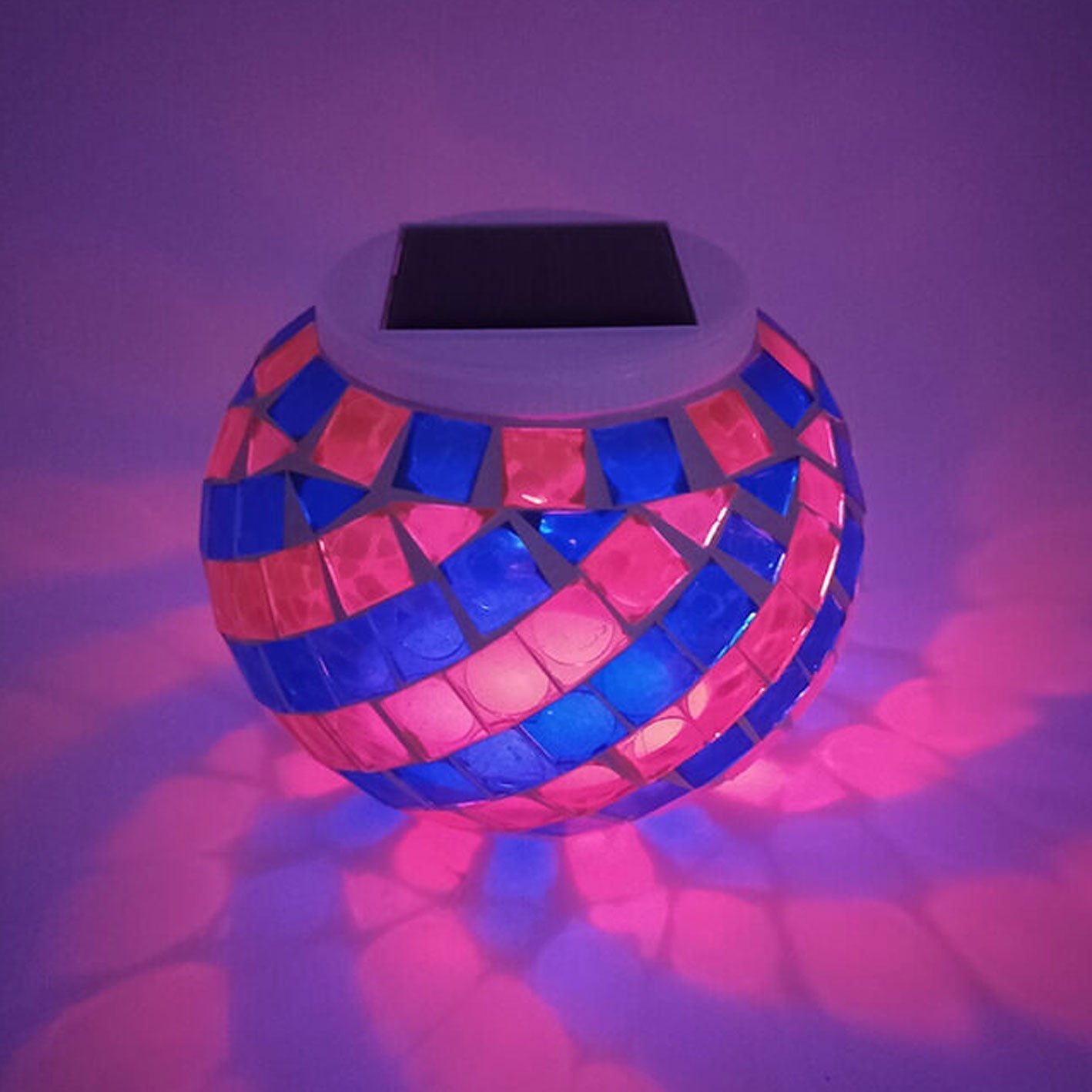 Solar Creative Buntglas Spiral Muster Design LED Außen Dekorationslicht