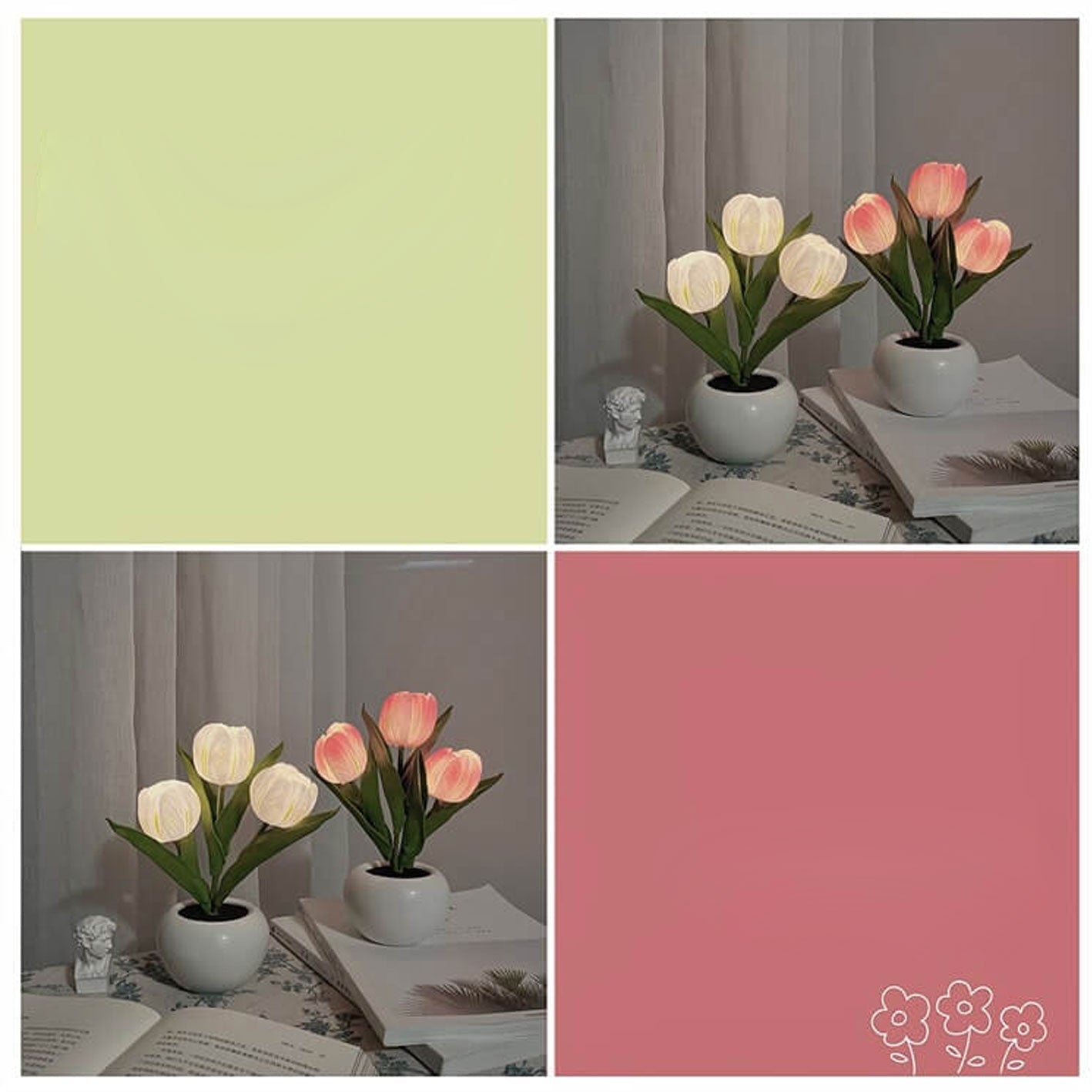 Tulpen Nachtlicht Simulierte Blumenstrauß Dekorative Ambient LED Tischlampe