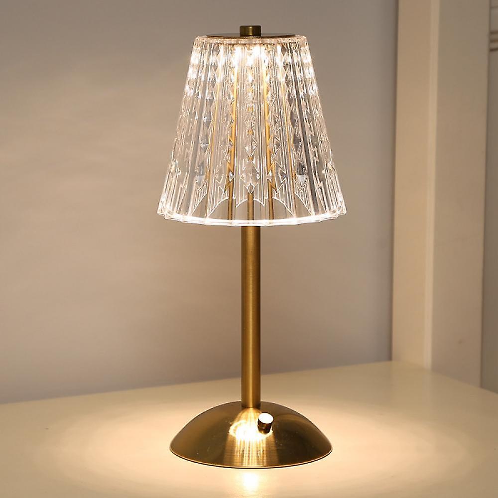 Vintage Goldene Kristall Tischlampe - AtmosGlow