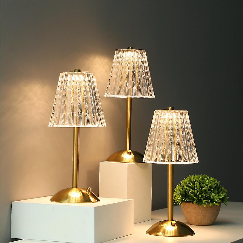 Vintage Goldene Kristall Tischlampe - AtmosGlow