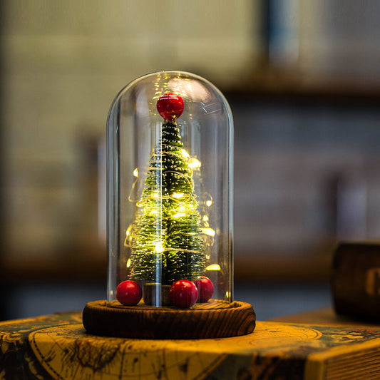 Weihnachtsbaum Glas Abdeckung LED Nachtlicht Tischlampe