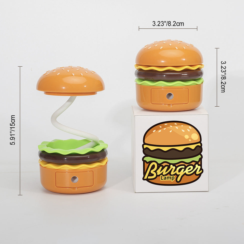 Zeitgenössische kreative Hamburger Kunststoff-LED-Tischlampe für das Schlafzimmer