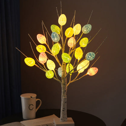 Zeitgenössische Kreative Ostern Kunststoff Birken Eier LED Dekorative Tischlampe Für Schlafzimmer