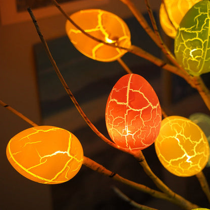 Zeitgenössische Kreative Ostern Kunststoff Birken Eier LED Dekorative Tischlampe Für Schlafzimmer