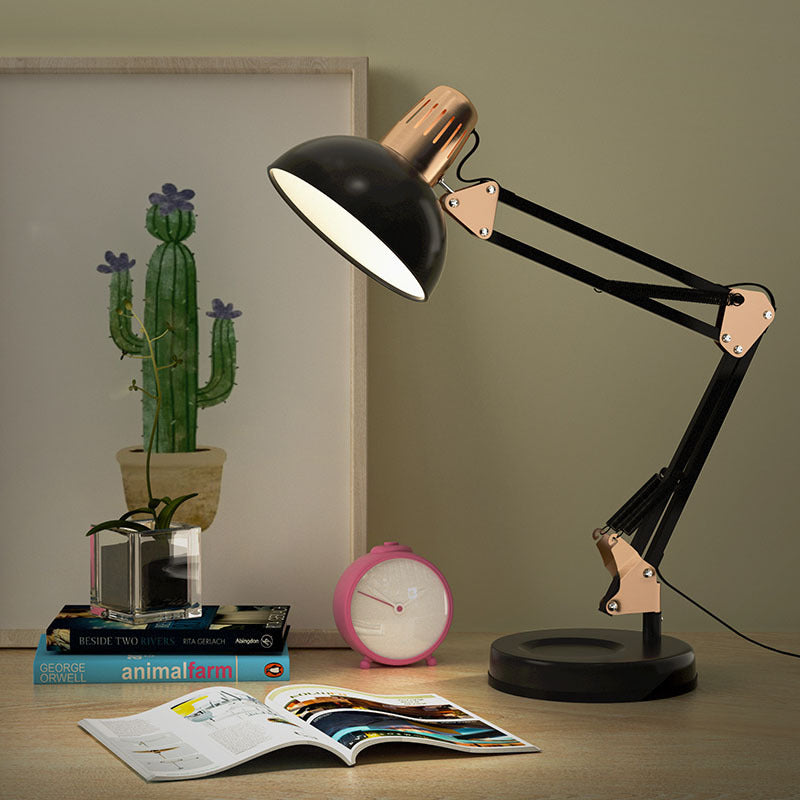 Moderne Minimalistische Faltbare Drehbare Schalenkopf Eisen 1-Lampe Tischlampe Für Studium