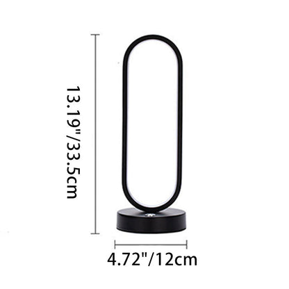 Moderne Minimalistische Ellipse S Form Eisen Aluminium Silikon LED Tischlampe Für Schlafzimmer