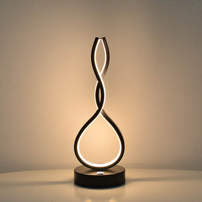 Moderne Minimalistische Ellipse S Form Eisen Aluminium Silikon LED Tischlampe Für Schlafzimmer