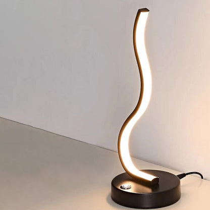 Moderne Minimalistische Ellipse S Form Eisen Aluminium Silikon LED Tischlampe Für Schlafzimmer