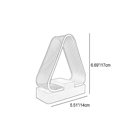 Zeitgenössische kreative wiederaufladbare Holzrechteckbasis Dreieck Acryl USB LED Tischlampe Nachtlicht für Nachttisch