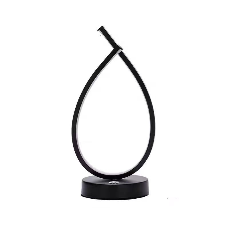 Moderne Minimalistische Wassertropfen Spiral Aluminium Silikon USB LED Tischlampe Für Schlafzimmer