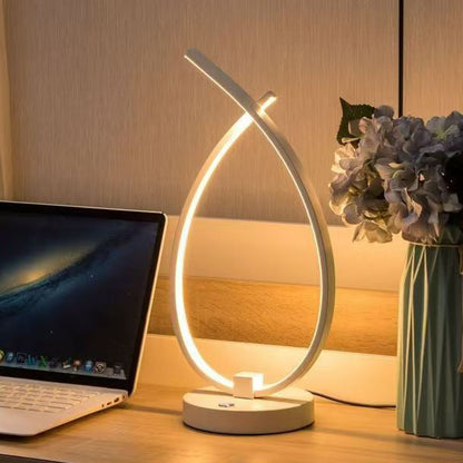 Moderne Minimalistische Wassertropfen Spiral Aluminium Silikon USB LED Tischlampe Für Schlafzimmer