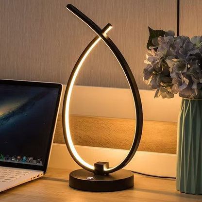 Moderne Minimalistische Wassertropfen Spiral Aluminium Silikon USB LED Tischlampe Für Schlafzimmer