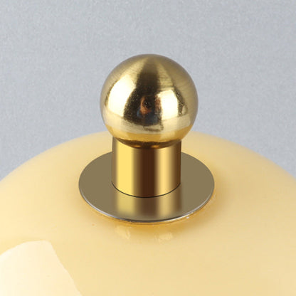 Moderne Minimalistische Creme-Birnen-Disc-Basis-Hardware-Glas-LED-Tischlampe für das Schlafzimmer