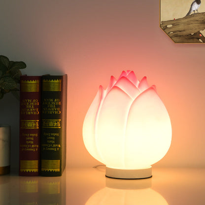 Zeitgenössische kreative Lotus-Disk-Basis PE 1-Licht Tischlampe für das Schlafzimmer