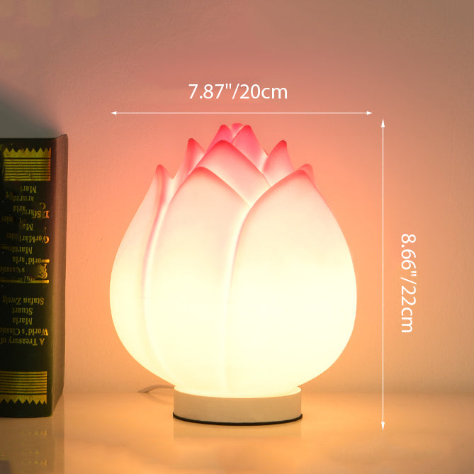 Zeitgenössische kreative Lotus-Disk-Basis PE 1-Licht Tischlampe für das Schlafzimmer