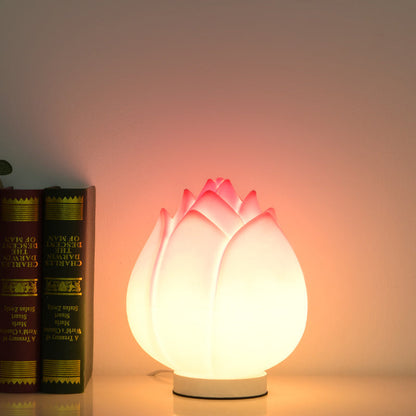 Zeitgenössische kreative Lotus-Disk-Basis PE 1-Licht Tischlampe für das Schlafzimmer