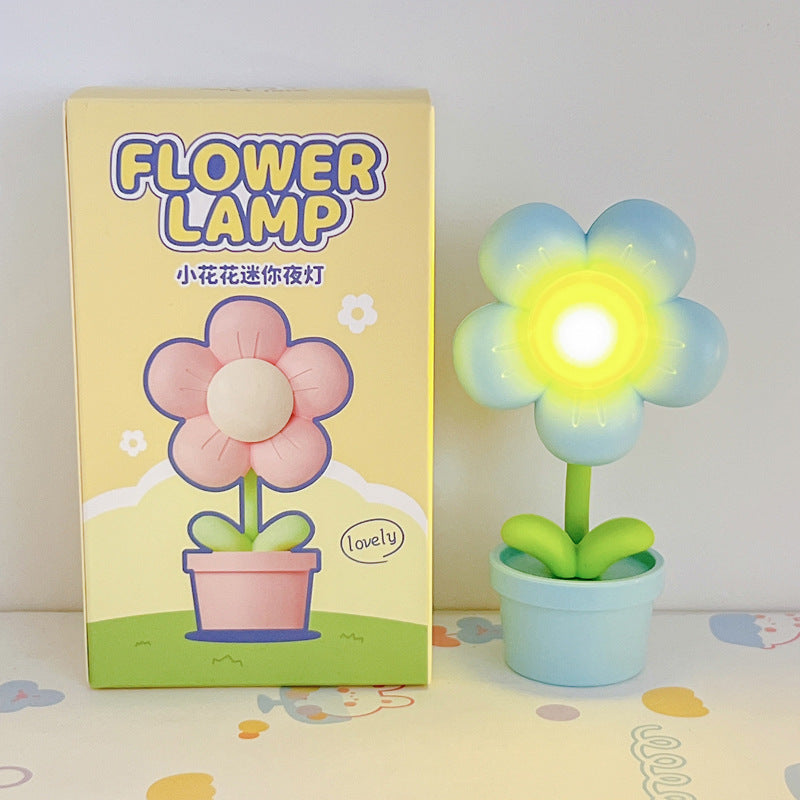 Zeitgenössische Kreative Süße Blumen Runde Tischbasis ABS PC LED Tischlampe Für Schlafzimmer