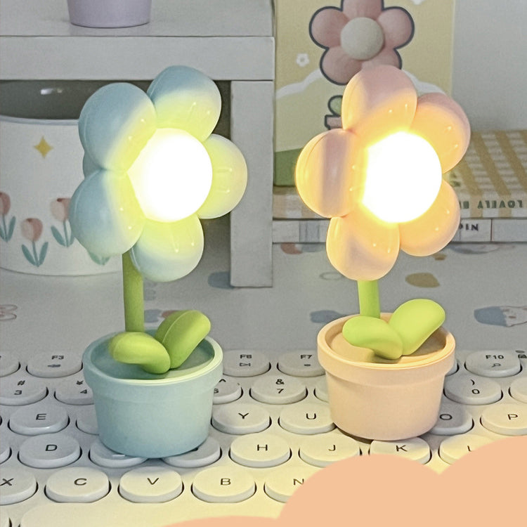 Zeitgenössische Kreative Süße Blumen Runde Tischbasis ABS PC LED Tischlampe Für Schlafzimmer