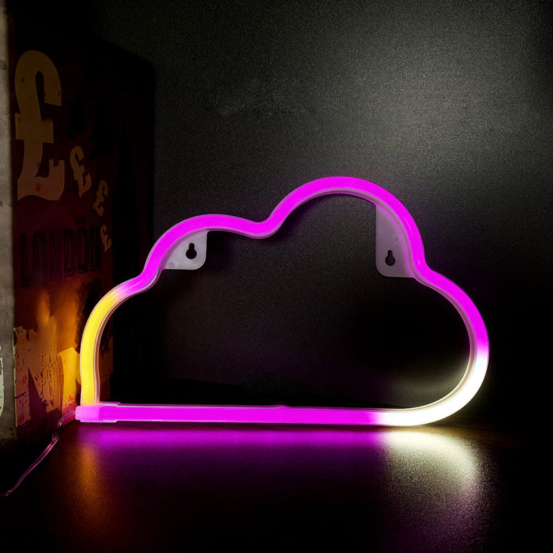 Moderne Art Deco Helle Neon Wolke PVC Streifen LED Nachtlicht Tischlampe Für Schlafzimmer