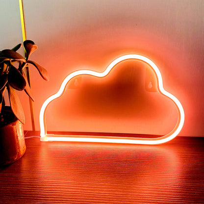 Moderne Art Deco Helle Neon Wolke PVC Streifen LED Nachtlicht Tischlampe Für Schlafzimmer