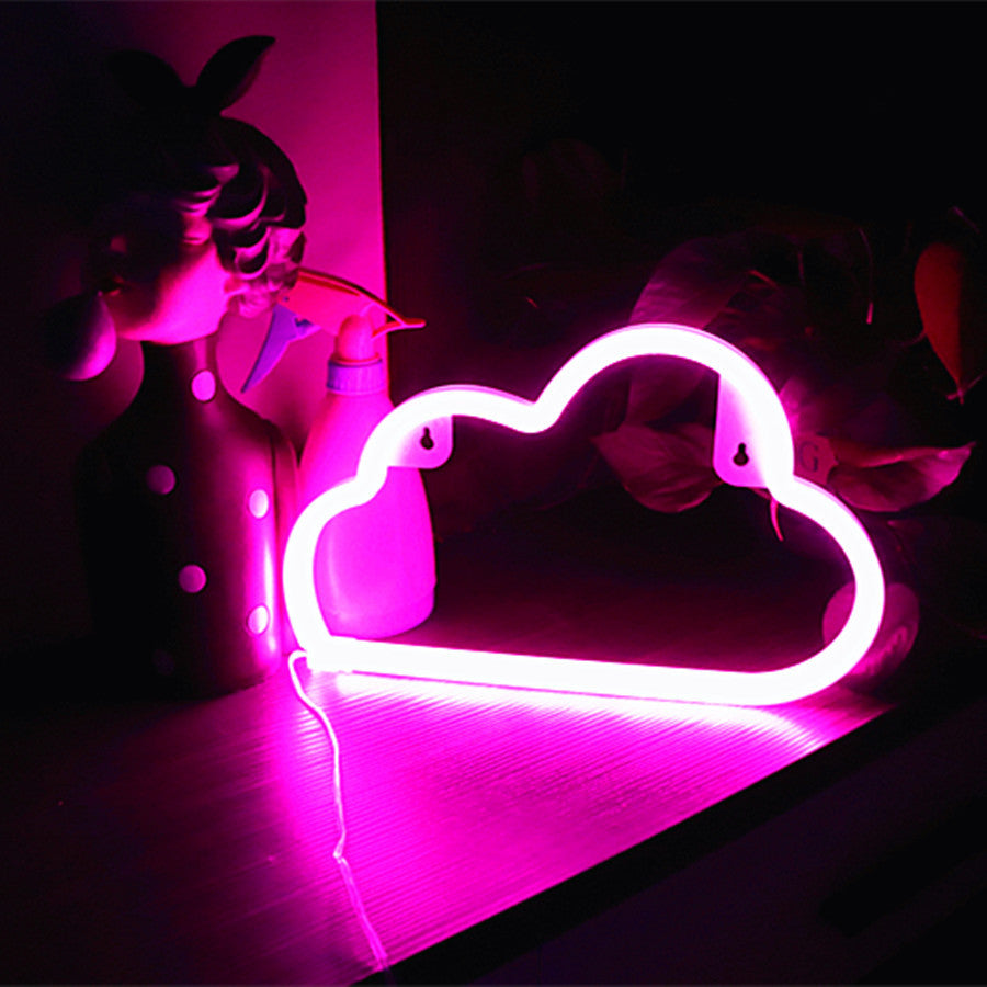 Moderne Art Deco Helle Neon Wolke PVC Streifen LED Nachtlicht Tischlampe Für Schlafzimmer