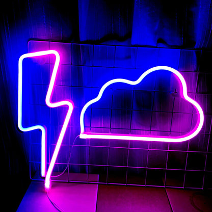 Moderne Art Deco Helle Neon Wolke PVC Streifen LED Nachtlicht Tischlampe Für Schlafzimmer