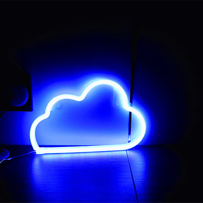 Moderne Art Deco Helle Neon Wolke PVC Streifen LED Nachtlicht Tischlampe Für Schlafzimmer