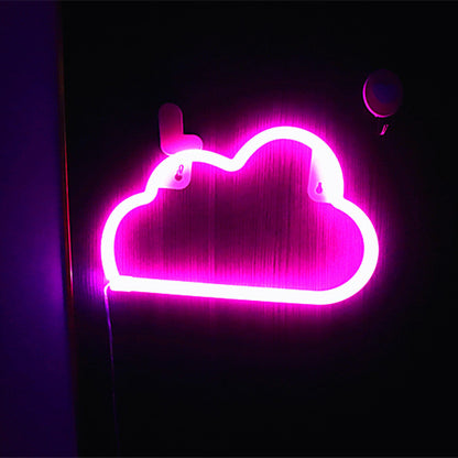 Moderne Art Deco Helle Neon Wolke PVC Streifen LED Nachtlicht Tischlampe Für Schlafzimmer