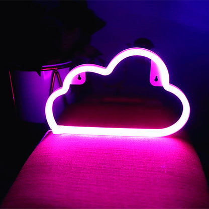 Moderne Art Deco Helle Neon Wolke PVC Streifen LED Nachtlicht Tischlampe Für Schlafzimmer