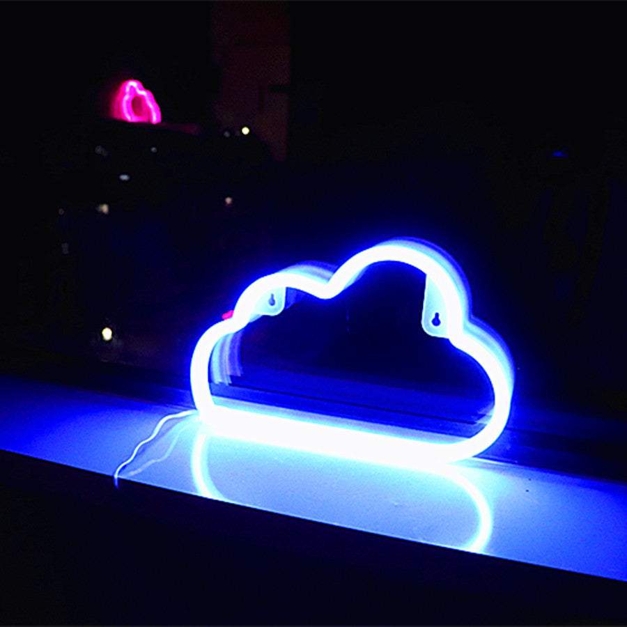 Moderne Art Deco Helle Neon Wolke PVC Streifen LED Nachtlicht Tischlampe Für Schlafzimmer