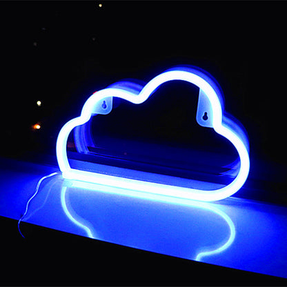 Moderne Art Deco Helle Neon Wolke PVC Streifen LED Nachtlicht Tischlampe Für Schlafzimmer