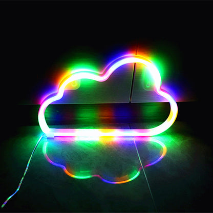 Moderne Art Deco Helle Neon Wolke PVC Streifen LED Nachtlicht Tischlampe Für Schlafzimmer