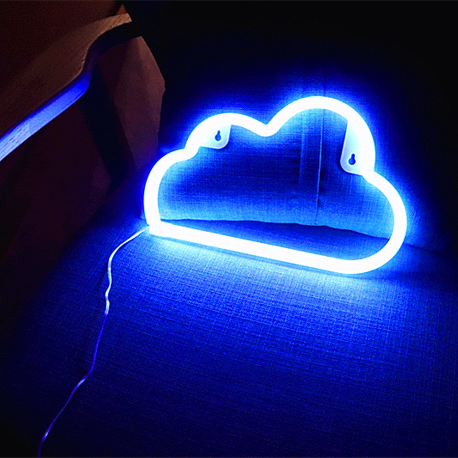 Moderne Art Deco Helle Neon Wolke PVC Streifen LED Nachtlicht Tischlampe Für Schlafzimmer