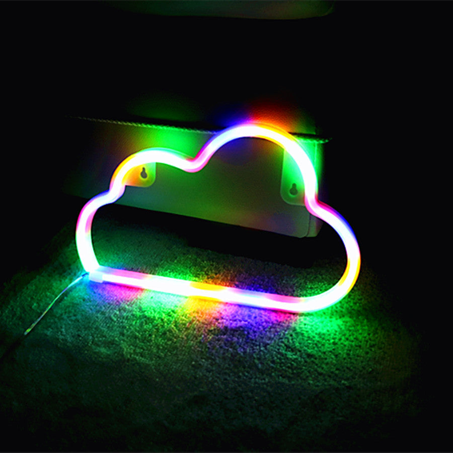 Moderne Art Deco Helle Neon Wolke PVC Streifen LED Nachtlicht Tischlampe Für Schlafzimmer