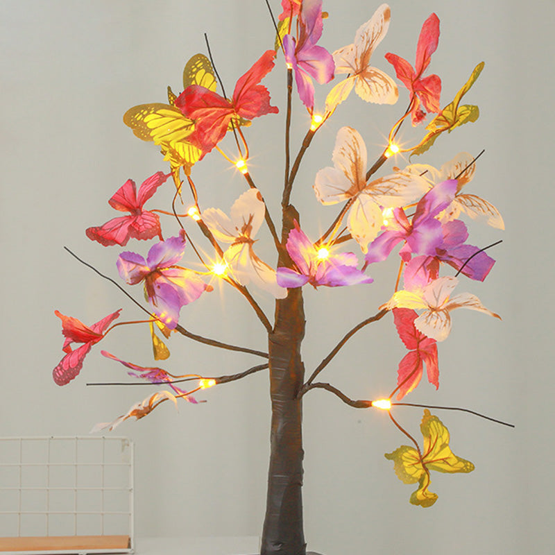 Moderne Art Deco Simulation Schmetterling Baum Form LED Tischlampe Für Schlafzimmer