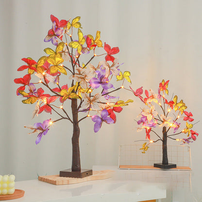 Moderne Art Deco Simulation Schmetterling Baum Form LED Tischlampe Für Schlafzimmer